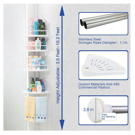 Esquinero Baño 4 niveles 16kg Estante